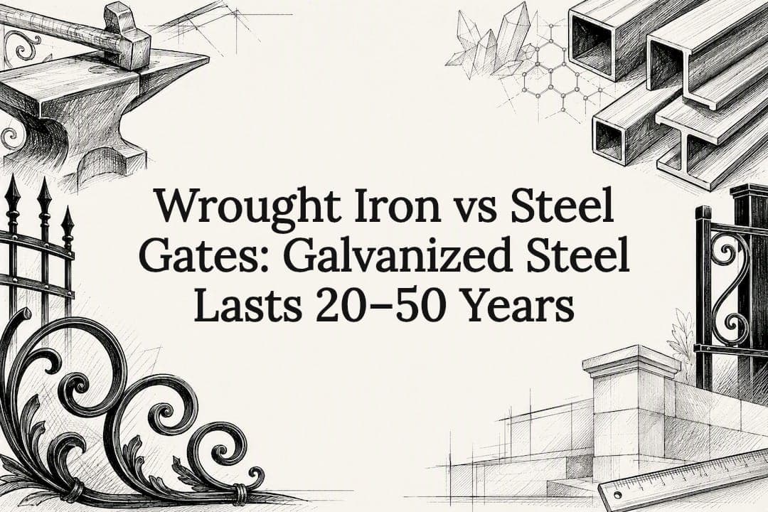 Wrought Iron vs Steel Gates: Galvanized Steel Lasts 20–50 Years