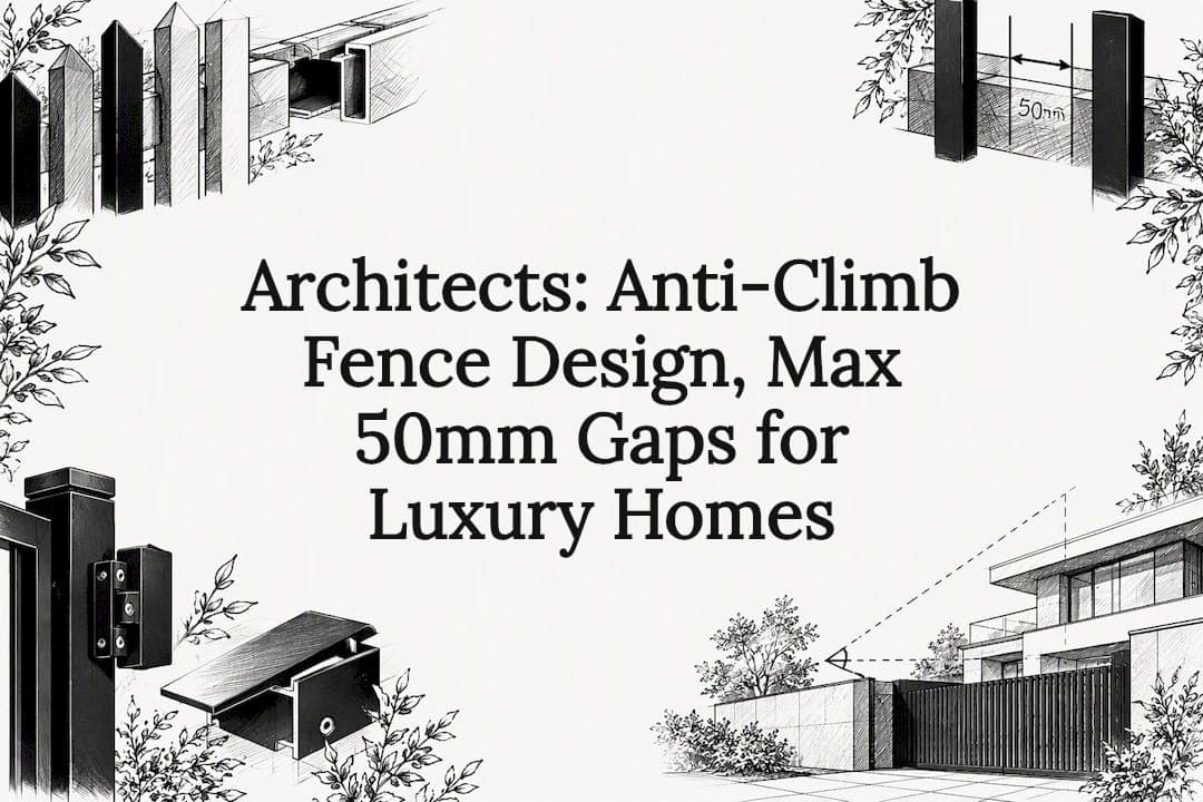 Architects: Anti-Climb Fence Design, Max 50mm Gaps for Luxury Homes